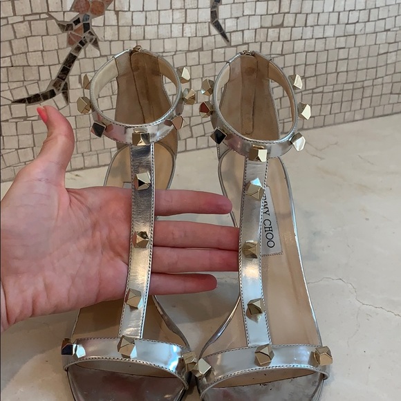 Jimmy Choo Lamba Silver 85 heels size 39.5 - Picture 2 of 8